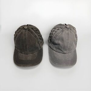 NWOT Pair of C.C. Washed Cotton Denim Criss-Cross Ponytail Baseball Caps Hats